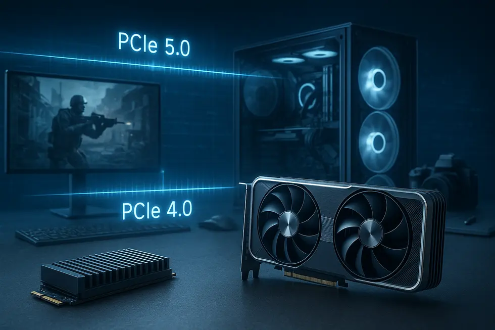 A gamer enjoying a high-definition experience thanks to PCIe 5.0.